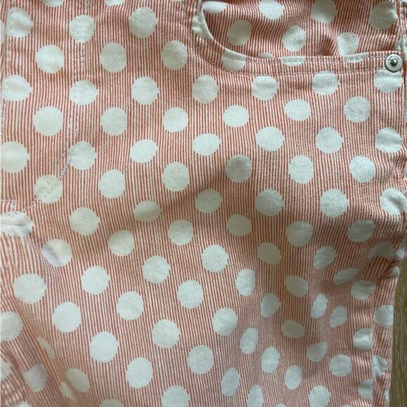 Pilcro (Anthropologie) High Rise Bootcut Pink & White Polka Dot Jeans, 28 Petite - Picture 10 of 10